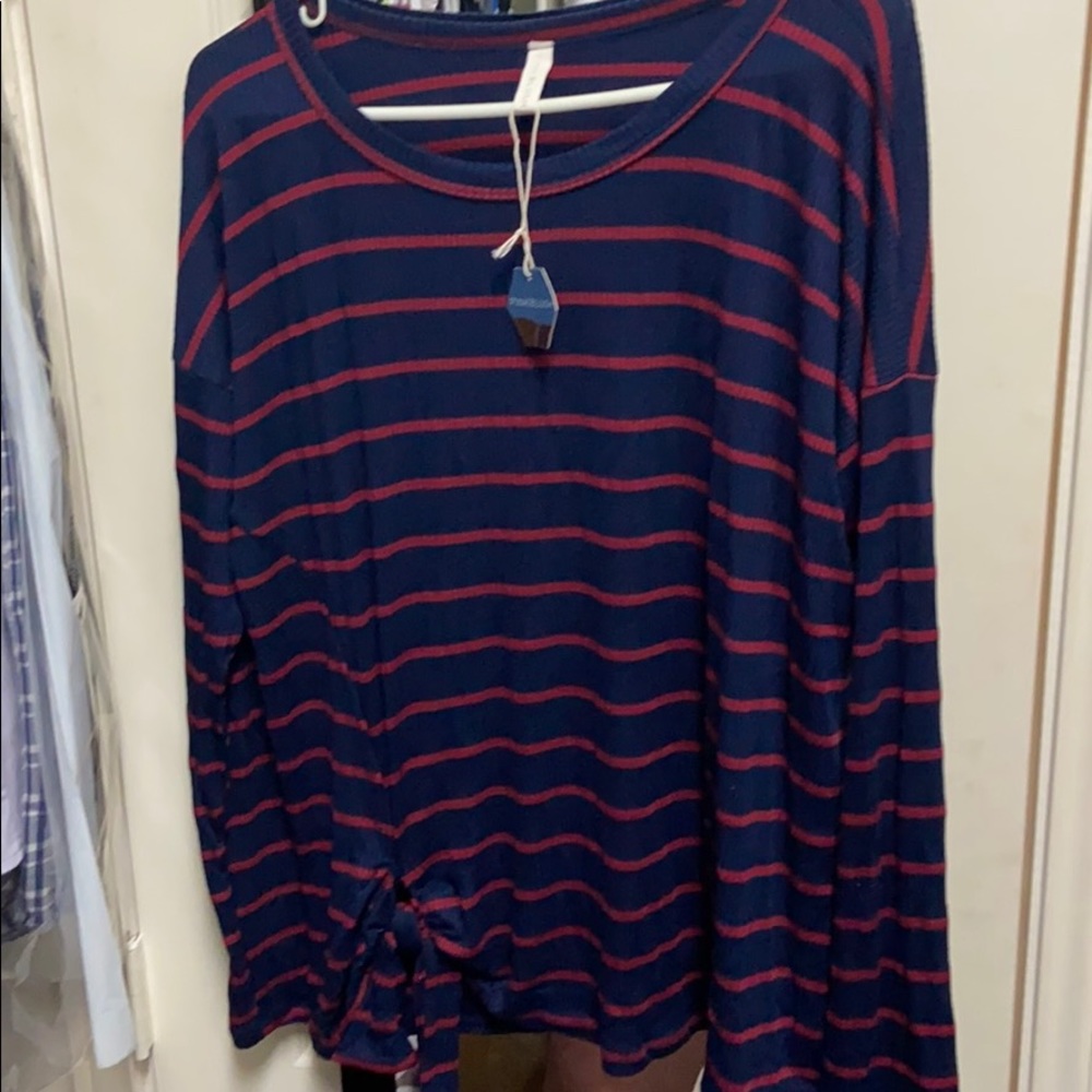 Blue and red blouse
